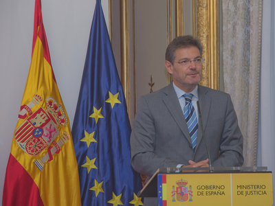 Octubre 2017. El Ministro de Justicia, Rafael Catalá, en el acto de presentación de la campaña Somos Más