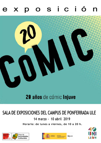 Cartel de la exposición Cómic 20 en Ponferrada