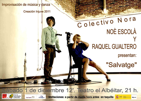 Cartel de la actuación de Raquel Gualtero. Improvisación de música y danza