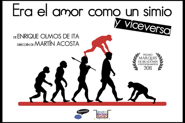 Cartel obra "Era el amor como un simio y viceversa" de Enrique Olmos de Ita.